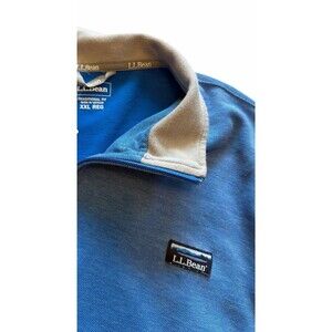 L.L. Bean Comfort Stretch Pique 1/4 Zip Pullover Sweatshirt Blue Men’s XXL